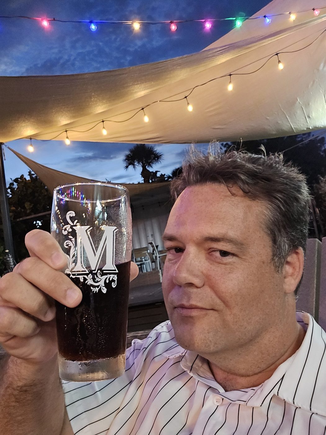 Justin toasting at St Pete Beach